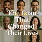 loan- this image is showing faces of smiling black men, women and white men and womem