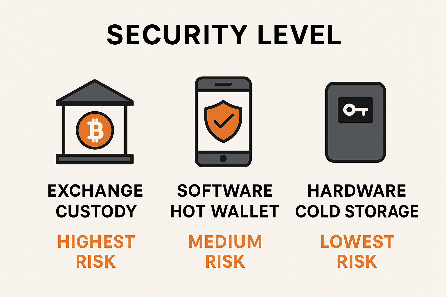 an image showing the different security level in crypto