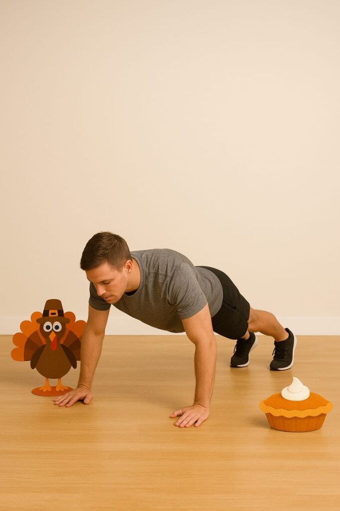 Texas Thanksgiving Fitness: 5 Simple Moves You'll Love. A picture of a man doing pushup