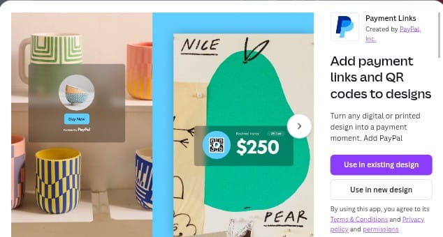 PayPal Canva integration